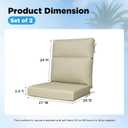 Outdoor Patio Chair Cushions 44x21x3.5 inch, Set of 2 Thicken Comfy Cushions for Rocker Non Slip Fade Shield Water Repellent High Back with Ties, Linenweave Tan