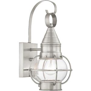 Livex Lighting 26900-91 1-Light Outdoor Wall Lantern, Brushed Nickel, 7"W x 13.75"H