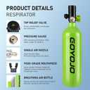 GOYOJO Mini Scuba Tank, Portable Diving Lung Air Tank with DOT Certified, Refillable Emergency Backup Pony Bottle for Snorkeling, Underwater Breathing, Training