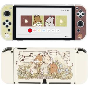 GeekShare Cute Protective Case for Switch OLED Slim Cover Case Hard PC Protective Shell Compatible with Switch OLED - Team Timothy