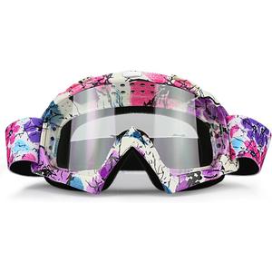 JAMIEWIN Clear Lens Dirt Bike Motorcycle Goggles ATV Racing Motocross Mx Goggle Glasses UV Protection for Men Women Youth Kids (Clear Lens) (Camo Pink Frame + Clear Lens)