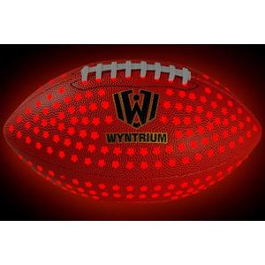 Glow in The Dark Football, Light Up Fooball, LED Leather Football with Air Pump, Perfect for Evening Play, Camping and Beach Fun, Size 6 (Brown)