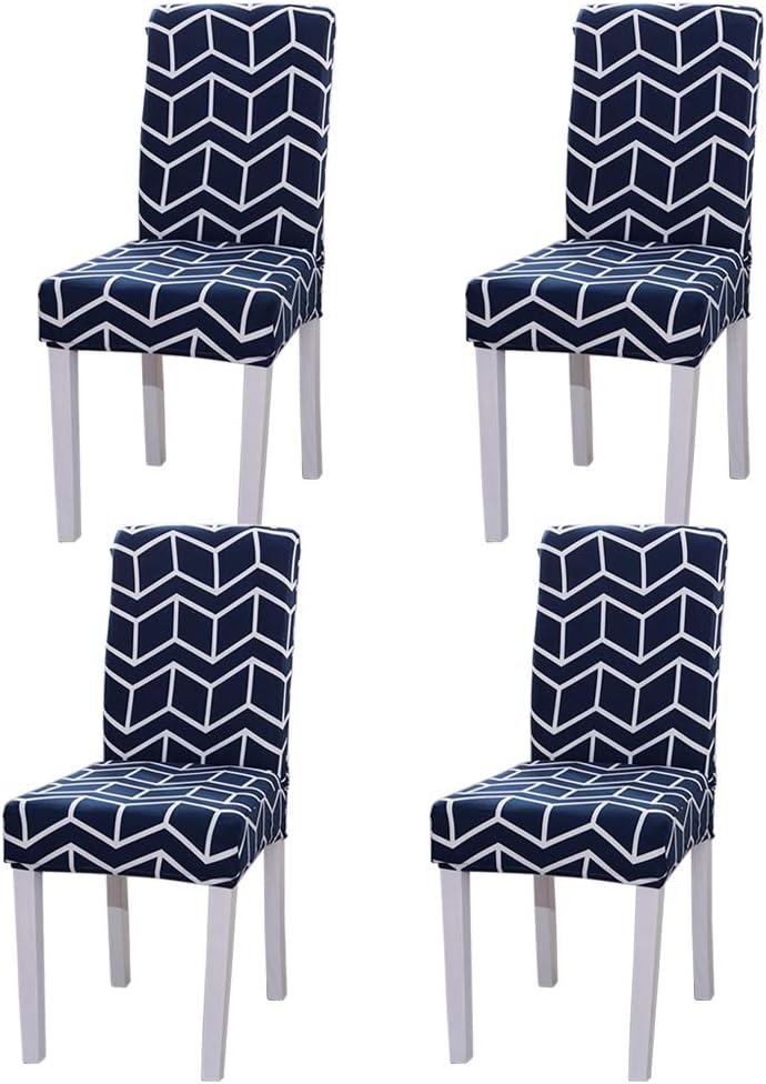 Stretch Dining Chair Covers Removable Washable Seat Parson Chair Protector Slipcover for Dining Room,Party,Banquet,Hotel,Ceremony Set of 4 (Style 09)