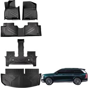 Floor Mats Cargo Mats for 2026+ Hyundai Palisade Hybrid 7 Seat(Not for Fuel),All Weather Protection Accessories Custom Full Set Liner Include 1st 2nd 3rd Row Heavy Duty TPE Winter Car Mat