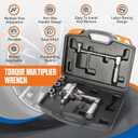 Torque Multiplier Wrench Lug Nut Removal Tool 1:16 Labor Saving Heavy Duty Lug Nut Remover Wrench Set 1/2" Driver Torque Wrench With 17mm/19mm/21mm Sockets,And Carrying Case