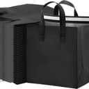 50 Pcs Insulated Take Away Bags,Thermal Insulation Food Bag for Coffee, Milky Tea,Take-away Dinner, Fresh Seafood, Cold or Warm Food drive for Restaurant, Retail Store or Picnic/BBQ (Black)
