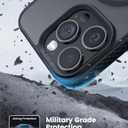 2 x Lamicall Magnetic Case for iPhone 15 Pro Max, for Magsafe - [Diamond Textured Anti-Slip Edge] [Military Grade Shockproof Protection] Translucent Hard Slim Magnet Protective Cover (Black)