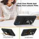 for Motorola Moto Edge Plus 2023/Motorola Edge+ 5G UW 2023/Edge 40 Pro/Edge X40 Phone Case with 360 Rotatable Ring Holder Stand and Card Holder case for Moto Edge Plus 2023 Cover - Black