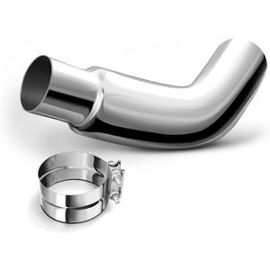 Elbow Exhaust Tip, 4 Inch Chrome Diesel Exhaust Tip with a Clamp, 4 to 5 Inch Exhaust Elbow Tip for Pick-up trucks
