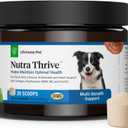 Ultimate Pet Nutrition Nutra Thrive Canine, 40-in-1 Nutritional Powder Supplement for Dogs with Digestion and Immune Support, Vitamins, Minerals, Probiotics, Enzymes, 30 Scoops, Best By: 08/18/2025