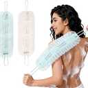 2 x African Net Sponge for Shower, 2PCS Adjustable Exfoliating Washcloth Towel, Body Scrubber Exfoliator for Men & Women, Back Loofah Sponge for Deep Cleaning, Back Washer Wash Sponge for Men Women