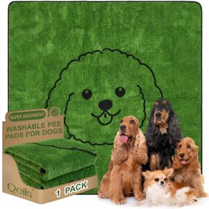 Qeils Reusable Puppy Pads, Extra Large Washable Pee Pads for Dogs Durable Absorbent Leakproof Dog Training Pads for Floor,Couch, Bed, Non-Slip Wee Wee Pads Potty Pads 72"x72"