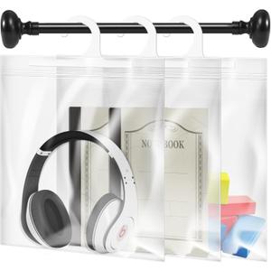 Large Hook Hanging Storage Bags 16 x 13-inch, Headphone Storage Classroom - Reusable, Waterproof & Dustproof - Ideal for Classroom, Library, and Pharmacy Use