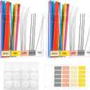2 Pack Large Acrylic Straw Holder for Cabinet, Straw Organizer with 12 Double-sided Tape and 25 Colorful Labels, Glass Straw Storage for Kitchen Cabinets,Reusable Straw Dispenser for Counter.