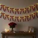 13ft Velvet Bow Garland with String Lights Velvet Bow Garland Banner Valentines Galentines Indoor Decor for Wedding Holiday Party Wall Home Front Door(Red)