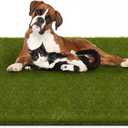 Dog Grass Pee Pads, 39.4 x 31.5 inches Reusable Artificial Grass Turf Rug for Dogs, Washable Fake Grass Mat Dog Pee Pad Replacement Outdoor Indoor Potty Training Pads with Drainage Holes