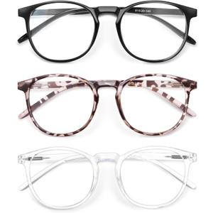 IBOANN Iconic Blue Light Glasses for Woman - Computer Glasses 99% Blue Light Blocking - Anti Eyestrain & UV Glare Protection (*A1 Light Black & Leopard & Transparent)