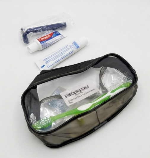 Trektote 10 Piece Travel Hygiene Kit with Toiletries & Dental Essentials, TSA-Compliant, Clear Cosmetic Bag, Single or Bulk Packs