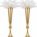 Set of 2 Metal Trumpet Vases for Table Centerpieces, Anniversary Celebration Wedding Party Dinner Table Centerpieces, Wedding Decorations, 21.9"/55.5cm Gold Vases