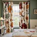 jinchan Lora Floral Curtains for Bedroom Blackout Drapes for Living Room Darkening Fabric Vintage Beige Boho Flower Pattern Fall Decor Window Curtains 96 Inches Length 2 Panels with Grommet
