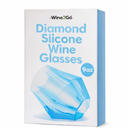 Wine2Go Diamond Silicone Wine Glasses 9oz 2 Pack