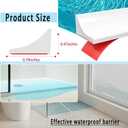 Shower Threshold Water Dam Guard, Self Adhesive Silicone Rubber Shower Door Bootom Seal Strip for Walk in Shower (60 Inch, Black)