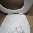 Mayfair Cassel Slow Close Toilet Seat, Easy Clean, Non Slip Premium Wood Seat, Easy Install, Made in USA, Round, White