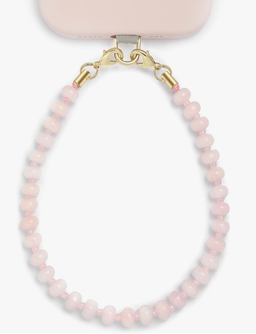 Natural Stone Phone Charm, Beaded Healing Phone Wrist Strap, Handmade Cellphone Chain Lanyard with Tether Tab