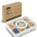 Divided Serving Tray for Candy, Condiment, Fruits and Nuts - Dishwasher Safe Snackle Box Container with Lid - Portable Charcuterie Board for Parties, Picnics, Travel and On-the-Go Snacking (8 Cups)