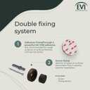 EVI Door Stoppers | Solid Brass Wall Door Stop - Adhesive and Screw Fastering - Black Protector Rubber - 0.94 x 0.55 Inch Door Stop