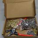 803Pcs Grommet Eyelet Pliers Kit, 1/4 Inch Grommet Tool Kit with 800 Metal Eyelets, Grommet Hand Press kit for Leather Crafts(Inside Dia: 6.4mm/Outer Dia: 12mm (A.I.S.)/Flange Width: ~3mm)