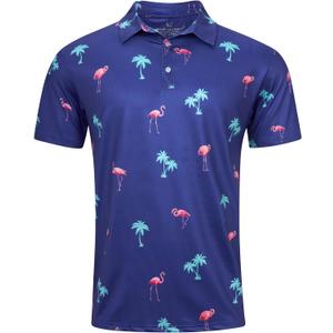 uideazone Men's Funny Polo Shirt Performance Dry Fit Golf Shirt, S-2XL (Blue, M)