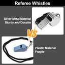 Stainless Steel Whistle Bulk with Lanyard, Loud, Clear Sound Metal Referee Whistle Bulk Sports Whistles