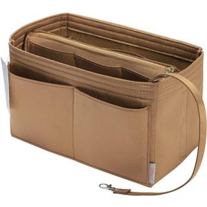 ZTUJO Purse Organizer Insert, Felt Bag Organizer with Metal Zipper, Handbag & Tote Shaper, For Speedy Neverfull Tote, 7 Sizes