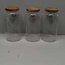 88oz Large Glass Storage Jars with Airtight Acacia Lid and 126 Kitchen Pantry Labels Set of 3, Clear Food Storage Containers for Rice, Pasta, Oats, Cookies and Dry Food