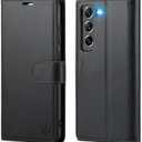 FLIPALM Wallet Case for Samsung Galaxy S21 FE 5G, RFID Blocking Credit Card Holder, PU Leather Folio Flip Kickstand Protective Shockproof Cover for Galaxy S21 FE (Black)