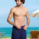 Mad Dog Mens Pajama Shorts - Comfy Knit Lounge Sleepwear with Pockets, Men's Summer House Pajama Bottoms, Sizes S to 2XL (Blue, L)