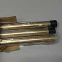 Decorative Curtain Rod with Leaf Finials, 1Inch Diameter 110-160 Inch Adjustable Length Single Drapery Window Rods Telescoping Structure, Warm Gold