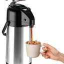 Upgraded Airpot Coffee Carafe with Double Pump - 84oz/2.5L Coffee Carafe for Keeping Hot, Beverage Dispenser for Hot/Cold Beverage (1, Stainless Steel Color)