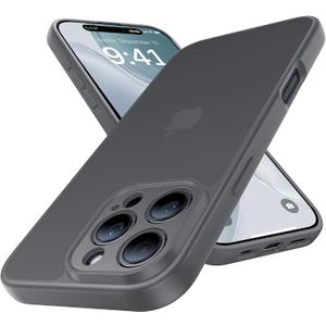 Shockproof for iPhone 16 Pro Case, [Full Camera Protection] [Military-Grade Drop Protection] Protective Anti-Yellow Slim Translucent Skin-Friendly for iPhone 16 Pro Phone Case, Gray