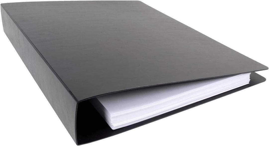 17x11 Binder Poly Panel Featuring a 2" Angle-D Ring Black