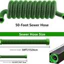 50FT Extra Long RV Sewer Hose, Heavy Duty TPE Camper Waste Drain Sewer Hose All-Terrain Flexible, Freeze Resistant, Commercial Grade for Large RVs & Motorhomes (50' Sewer Hose)