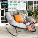 Fancyango Oversized Egg Rocking Chair for Indoor/Outdoor – All-Weather Wicker Rattan Lounge Chair with Cushion, Patio Rocker for Porch, Garden, or Balcony (Grey, 37.8" D x 36.6" W x 33" H)
