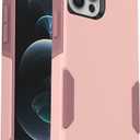 OtterBox iPhone 12 & iPhone 12 Pro Commuter Series Case - Ballet Way (Pink Salt/Blush), Slim & Tough, Pocket-Friendly, with Port Protection