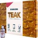 Teak Wood Cutting Board - 15.7 x 10.2 Inch (ExtraThick 1.7") Hardwood Butcher Block, Charcuterie Boards, Heavy Duty End Grain Chopping Board with Juice Groove & Handles (Oil & Plate Included)