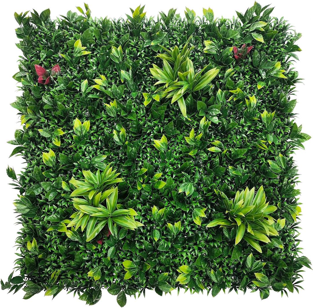 ODTORY Artificial Boxwood Panels: 40" x 40" (11.5 sqft) UV-Anti Fake Grass Ivy Privacy Hedge Greenery Backdrop Fence Wall Screen for Garden Fence Covering Privacy, Outdoor Indoor Home Decor