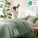 Litanika King Size Comforter Set, 3 Pieces Lightweight Solid Comforter King Size, All Season Fluffy Down Alternative Comforter Bed Set Quilt Blanket, Sage Green, King