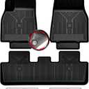 Anti-Slip 3D Pink Floor Mats 5Pcs Custom Fit 2020-2024 Tesla Model Y (5 Seater)| Rubber All-Weather Car Floor Liners with Weather Strips | Automotive Carpet for Winter, Hunting | Cool Stuff for Tesla