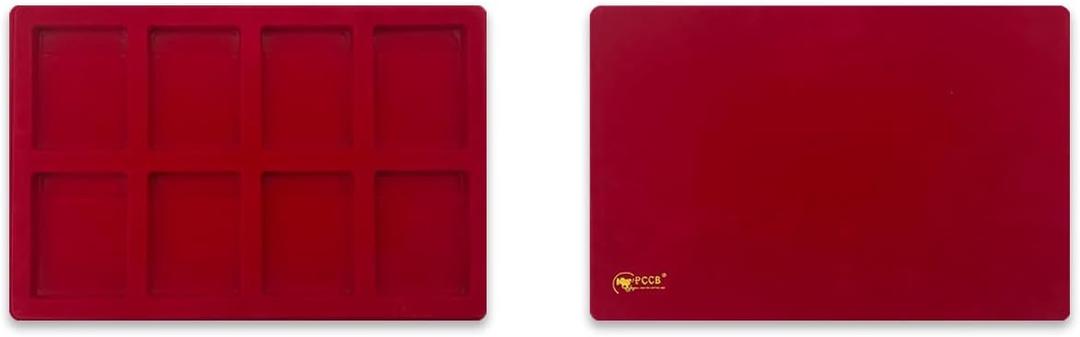 8 Grids Red PET Plant Velvet Coin Display Tray Coin Slab Holder Storage Case for NGC CNGC NPGS PCGS
