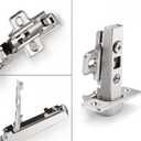 Probrico 10 Pieces Clip On Full Overlay Frameless Furniture Cabinet Door Concealed Hinges Nickel Plated Cabinet Hardware